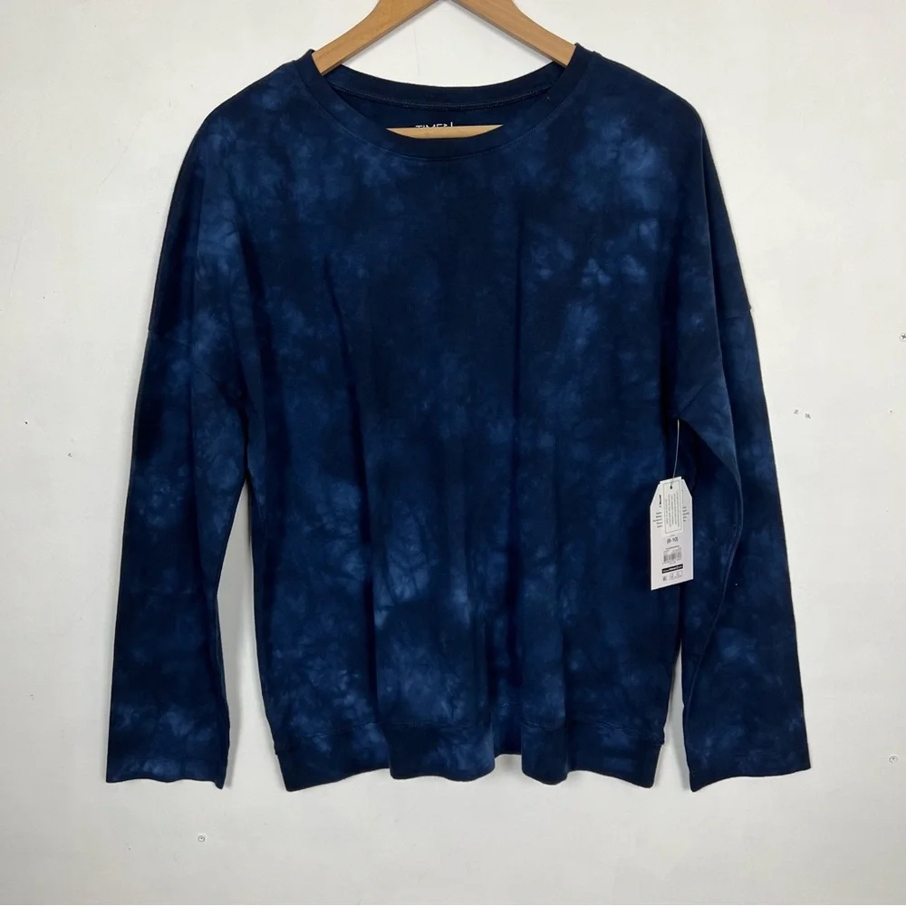 NWT Time And Tru Oversized Dark Navy Tye Dye T - Shirt / Pullover Sz M - Picture 4 of 15